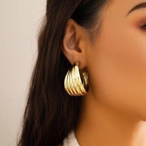 Gold Chunky Statement Earrings
